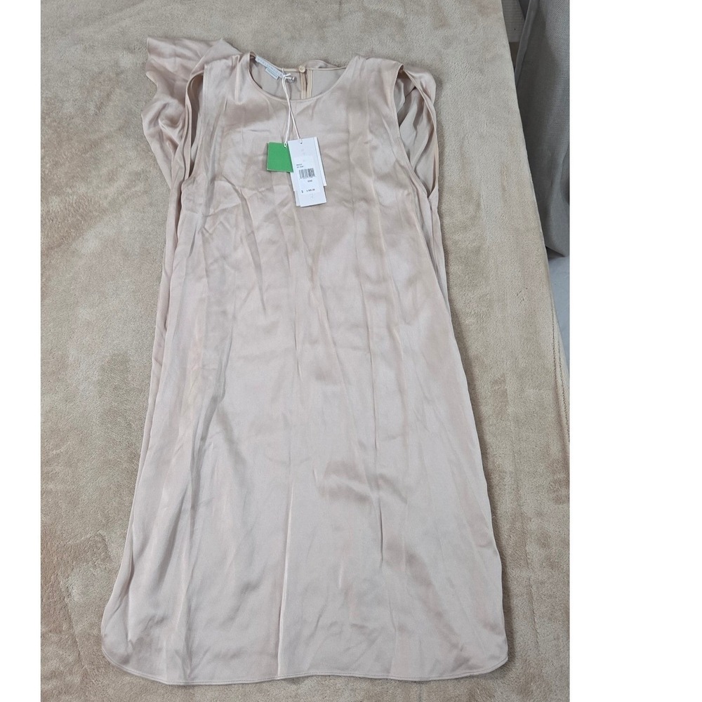Stella McCartney Rounded Hem Reversed Satin Dress 42 Cream New stain $995